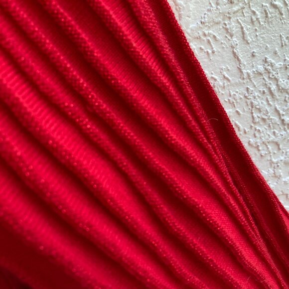 Nanette Lepore Red Sweater M NWT Mock Collar Ribbed Puff Sleeves Gold Metallic - Picture 6 of 9